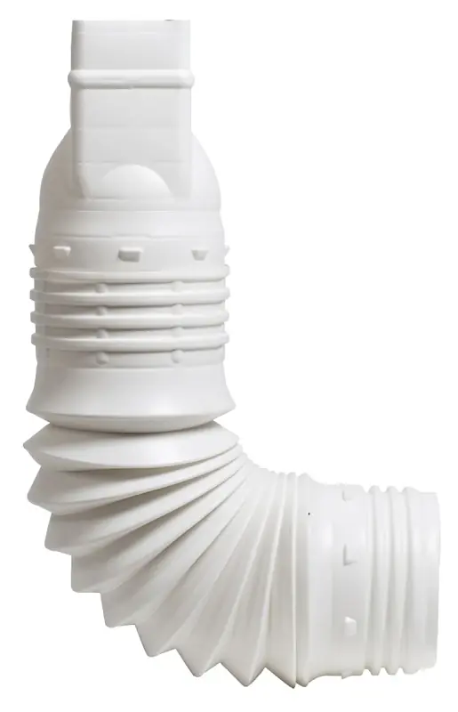 Flex-A-Spout Down Spout Adaptor, White, 2 X 3-In.