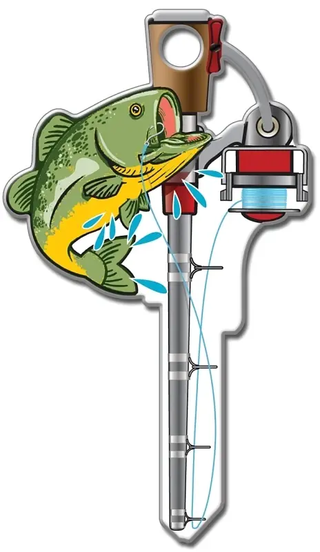 Fishing Pole Design Decorative House Key Blank Sc1 For Schlage