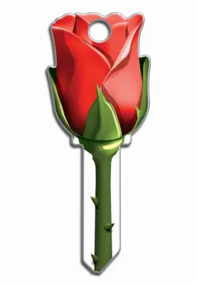 Lucky Line Key Shapes Rose House Key Blank Double For Kwikset Multicolored
