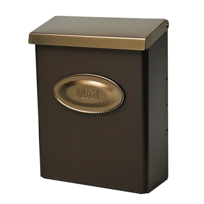 Designer Vertical Wall-mount Locking Mailbox In Venetian Bronze - Model Dmvkgv04