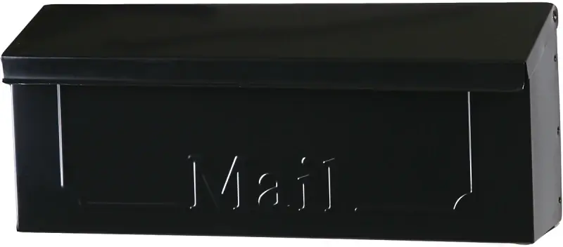 Townhouse Wall-Mount Mailbox, Small Horizontal, Black Steel