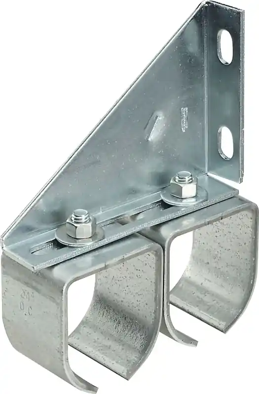 5414 Galvanized Double Round Rail Barn Door Bracket - 300 Lb Capacity