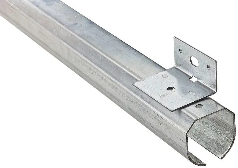 Round Rail Hanger For Sliding Barn Door, Face Mount, Galvanized, 10 Ft.