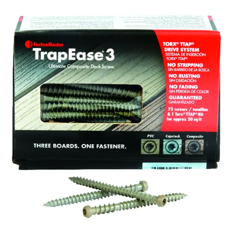 FastenMaster TrapEase No. 10 X 2-1/2 In. L Beach Dune Torx Ttap Flat Head Composite Deck Screws 75 P