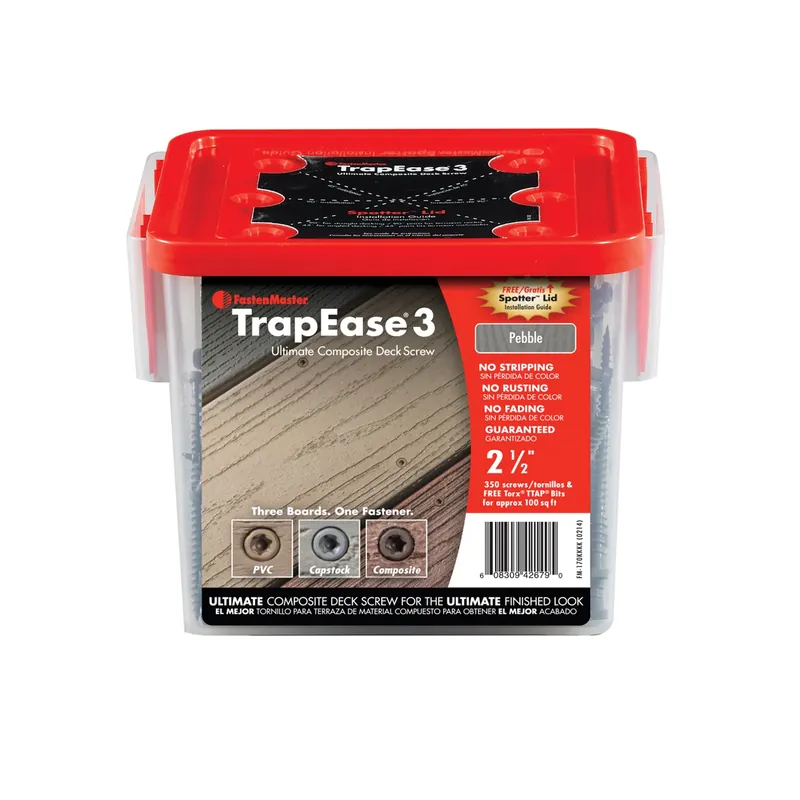Trapease 3 10 X 2-1/2 In. Gray Composite Deck Screws With Torx Bit