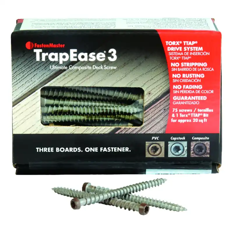 Trapease 3 No. 10 X 2-1/2 In. L Madeira Torx Ttap Flat Head Composite Deck Screws