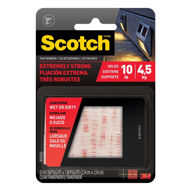 Scotch Medium Foam Hook And Loop Fastener 1 In. L 12 Pk