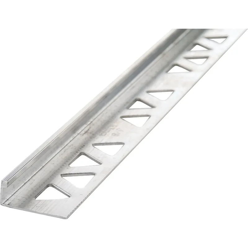 3/8 In. X 8 Ft. Prefinished Silver Aluminum Tile Edge