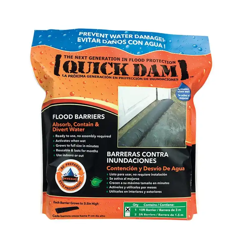 Quick Dam Flood Barrier 3.5 In. H X 6.5 In. W X 120 In. L Flood Barrier 1 Pk
