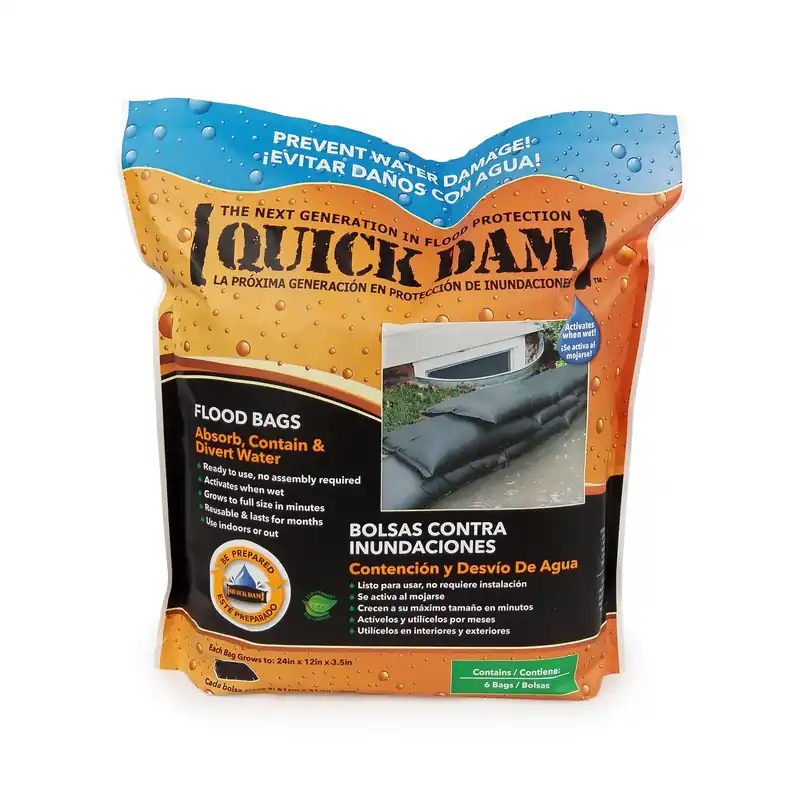 Quick Dam Flood Bags 3.5 In. H X 12 In. W X 24 In. L Sandless Sandbags 6 Pk