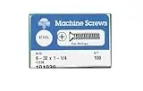 Fasteners Zinc Plated Steel Machine Screws 6-32 X 1-1/4" Box Of 100