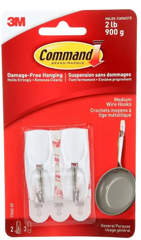 3M Command Medium Plastic Wire Hooks 2.17 In. L 2 Pk