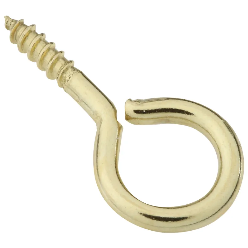 National Hardware 0.10 In. D X 1-3/16 In. L Polished Brass Screw Eye 10 Lb. Cap. 5 Pk