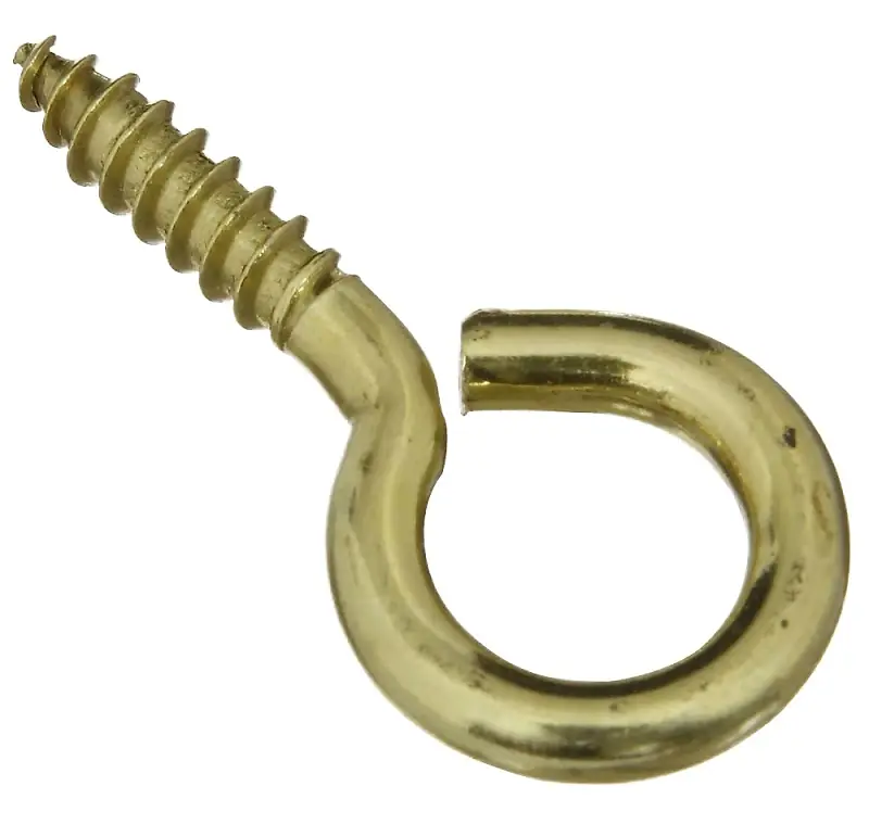 National Hardware 0.16 In. D X 1-5/8 In. L Polished Brass Screw Eye 25 Lb. Cap. 3 Pk