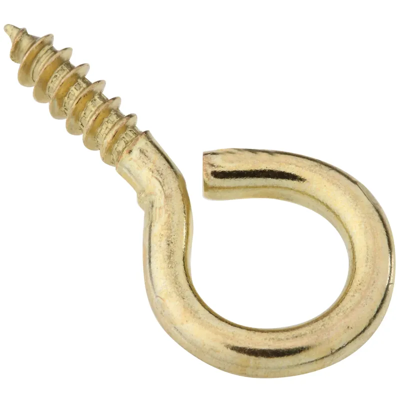 National Hardware 0.14 In. D X 1-3/8 In. L Polished Brass Screw Eye 20 Lb. Cap. 4 Pk