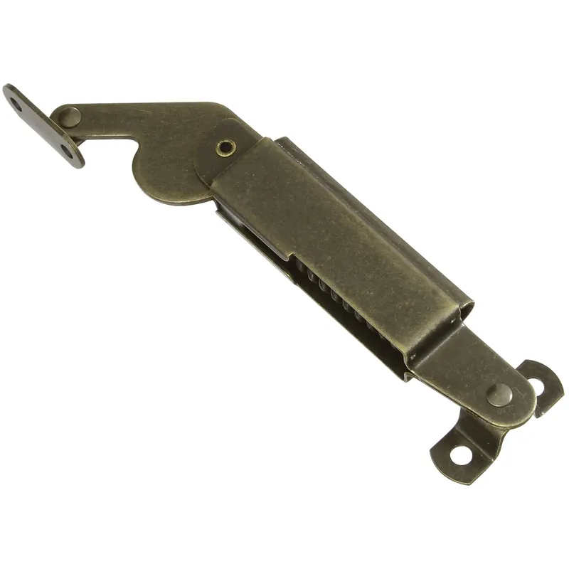 National Hardware Antique Brass Steel Right Hand Mount Spring Lid Support 5.5 In. 1 Pk