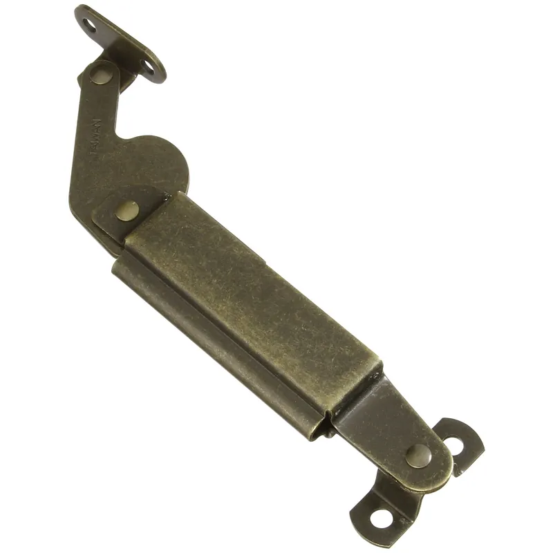 National Hardware Antique Brass Steel Left Hand Spring Lid Support 5.5 In. 1 Pk