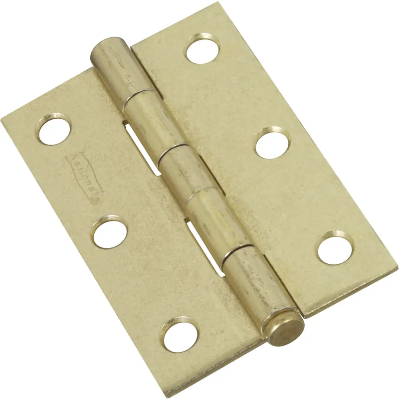 National Hardware 3 In. L Brass Narrow Hinge 2 Pk