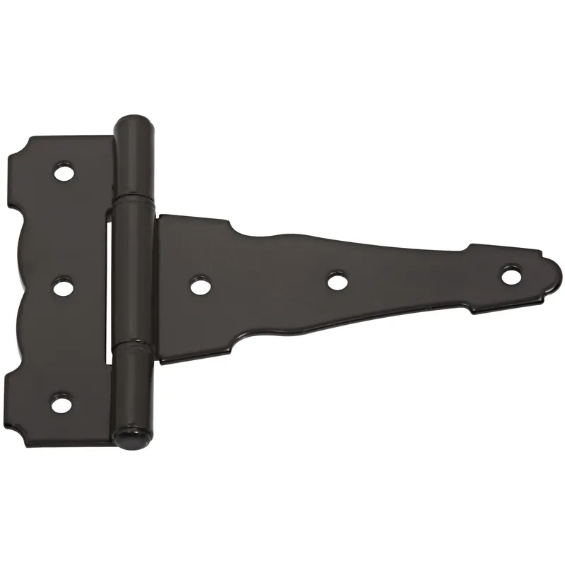 National Hardware 4 In. L Black Ornamental/Reversible T-Hinge 2 Pk