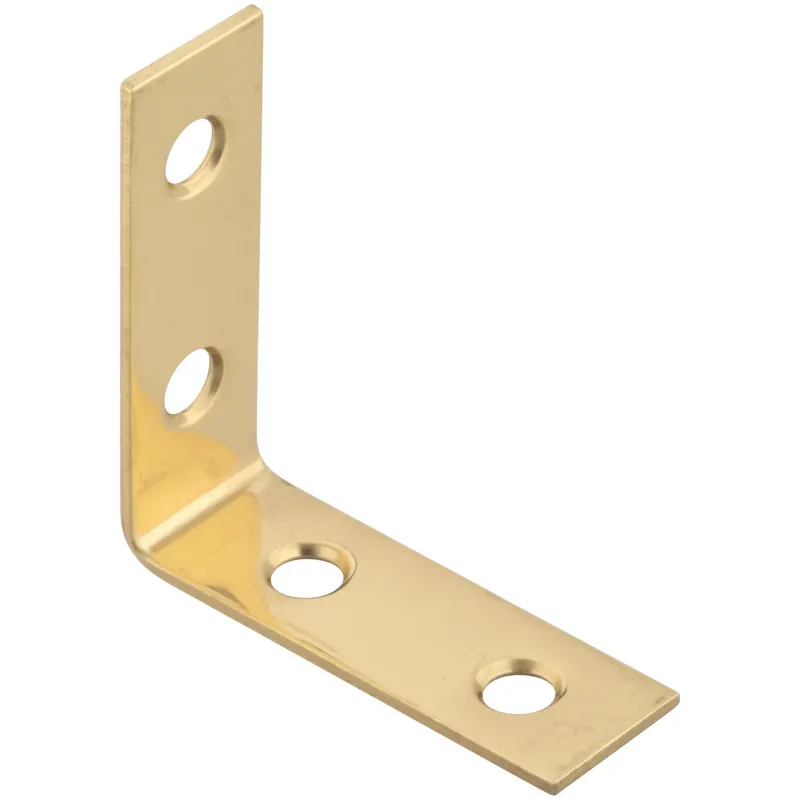 National Hardware 1-1/2 In. H X 5/8 In. W X 0.06 In. D Solid Brass Inside Corner Brace