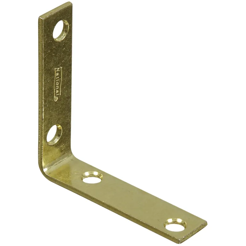 National Hardware 2.5 In. H X 0.63 In. W X 0.08 In. D Brass-Plated Steel Inside Corner Brace