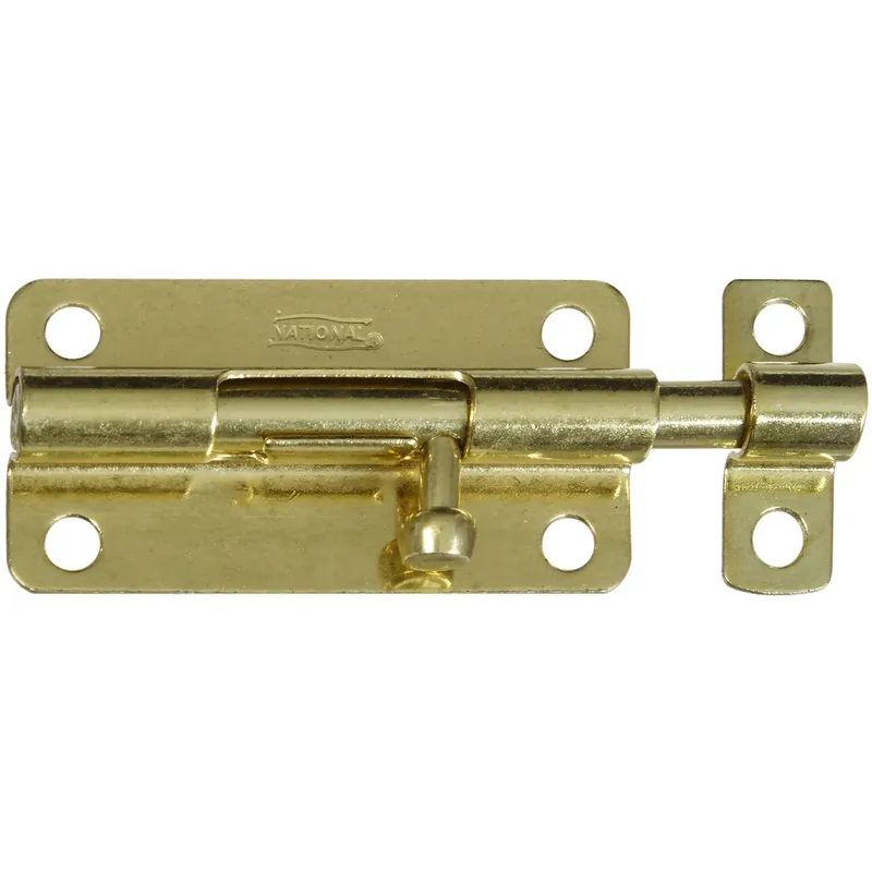 National Hardware 4 In. L Brass-Plated Steel Barrel Bolt 1 Pk
