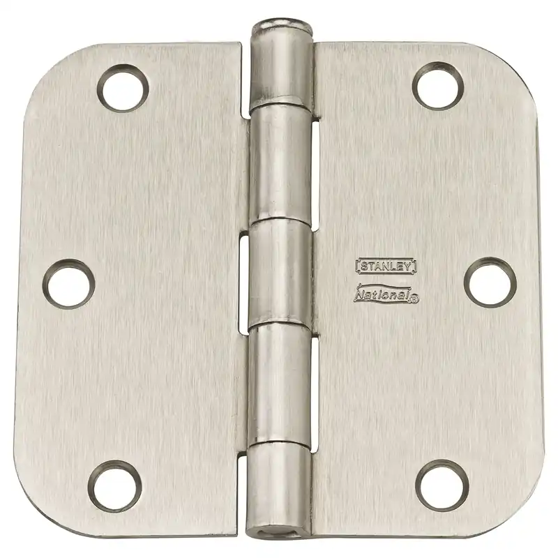 National Hardware 3-1/2 In. L Satin Nickel Door Hinge 12 Pk