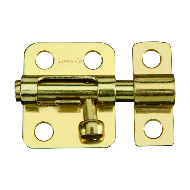 National Hardware Brass-Plated Gold Steel Window Bolt 2 In. L X .75 In. H 1 Pk