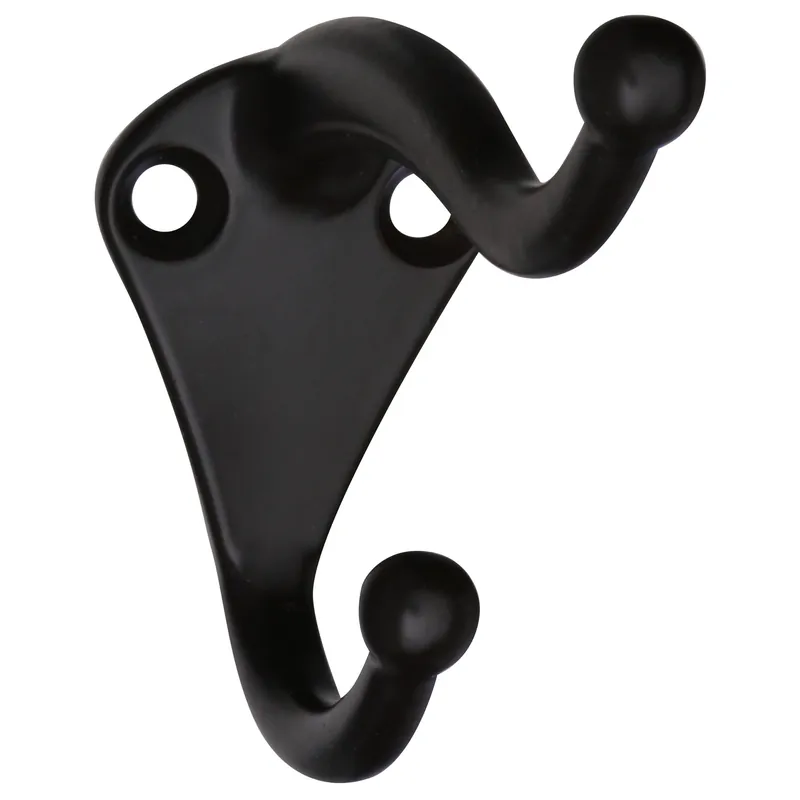 National Hardware 2.75 In. L Oil Rubbed Bronze Brown Zinc Coat/Hat Hook 35 Lb. Cap. 2 Pk