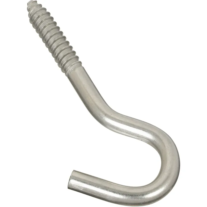 National Hardware Large Silver Stainless Steel 4-7/8 In. L Screw Hook 220 Lb 1 Pk