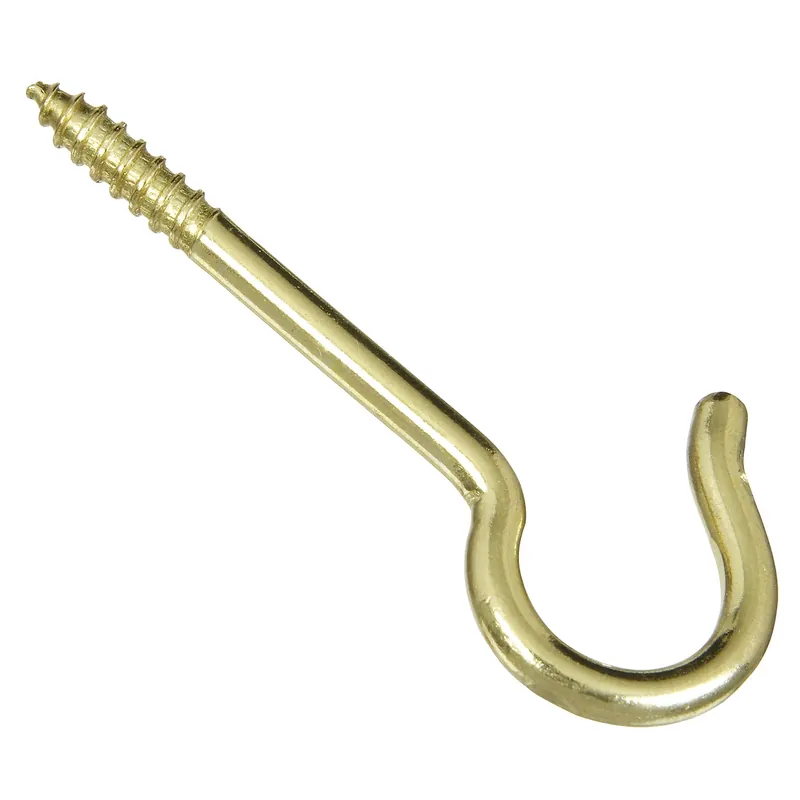 National Hardware Gold Solid Brass 2-9/16 In. L Ceiling Hook 20 Lb 3 Pk