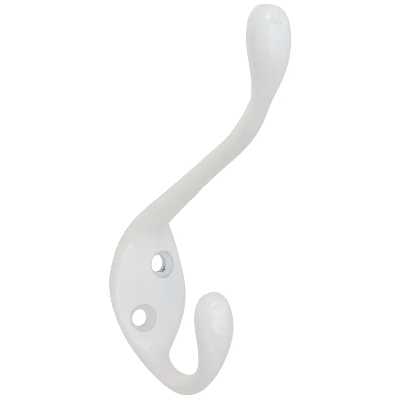 National Hardware White Zinc Decorative Ball Tip Heavy Duty Garment Hook 35 Lb. Cap. 1 Pk