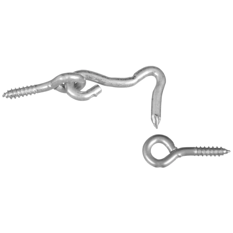 National Hardware Small Zinc-Plated Silver Steel 1 In. L Hook And Eye 2 Pk