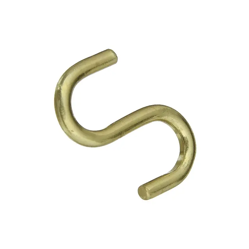 National Hardware Small Gold Solid Brass 1 In. L Open S-Hook 1 Pk