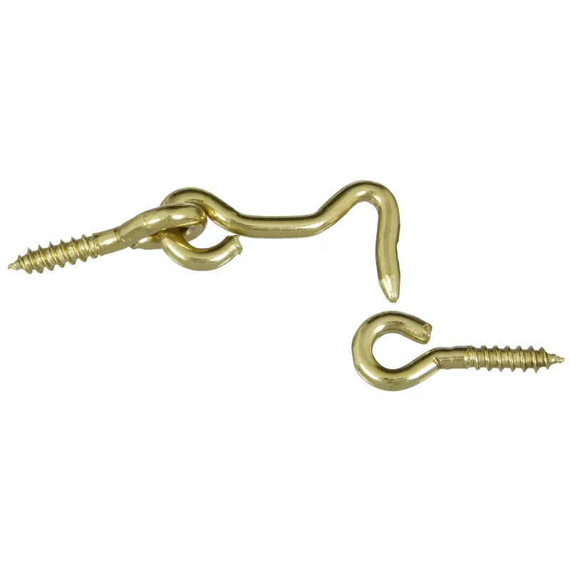 National Hardware Small Gold Solid Brass 1-1/2 In. L Hook And Eye 1 Pk