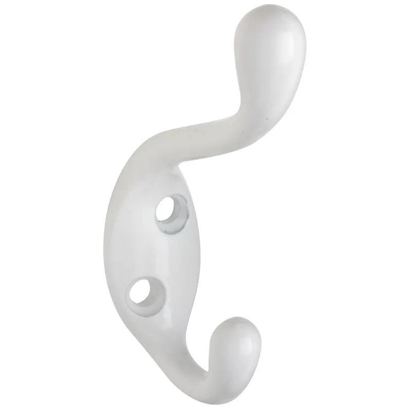 National Hardware 2.35 In. L White Zinc Heavy Duty Coat/Hat Hook 75 Lb. Cap. 1 Pk