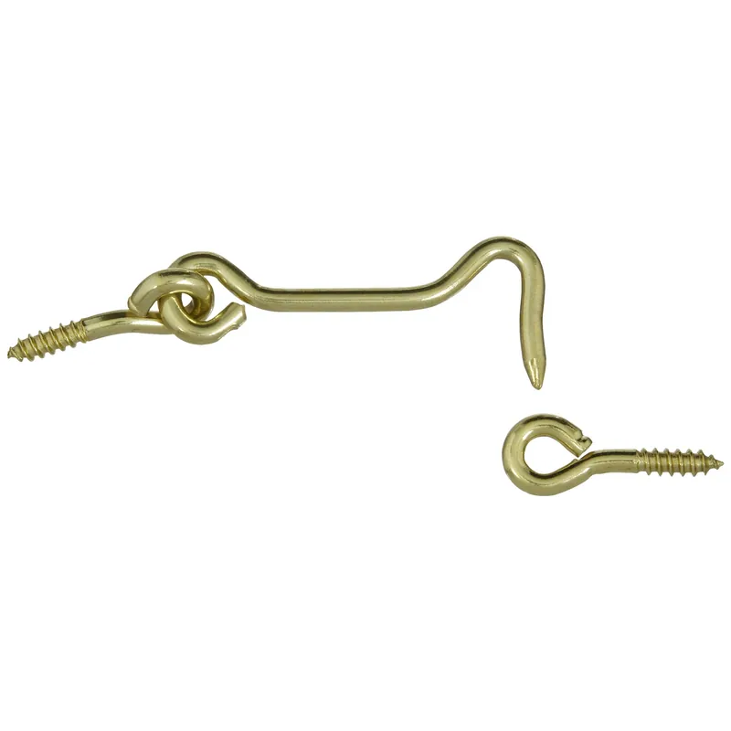 National Hardware Medium Gold Solid Brass 2-1/2 In. L Hook And Eye 1 Pk