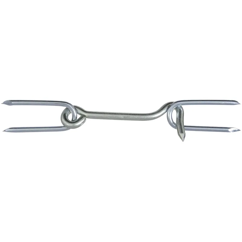National Hardware 4 In. L Zinc-Plated Silver Steel Gate Hook W/Staples 1 Pk