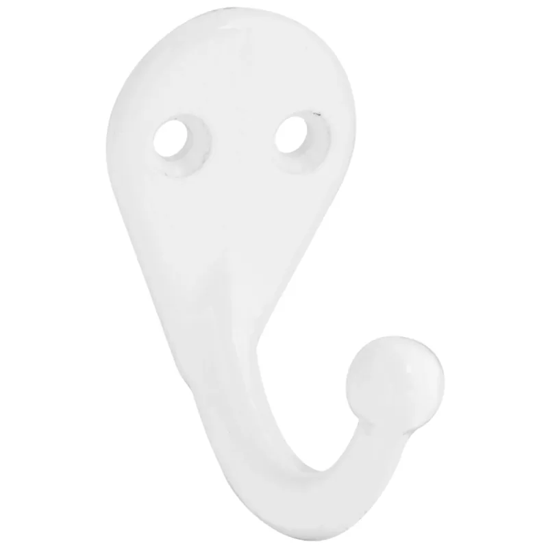 National Hardware 1.75 In. L White Zinc Die-Cast Clothes Hook 35 Lb. Cap. 1 Pk