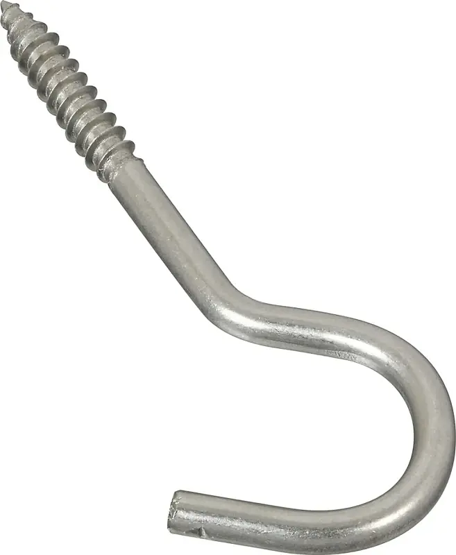 National Hardware Large Silver Stainless Steel 4-1/4 In. L Screw Hook 50 Lb 1 Pk