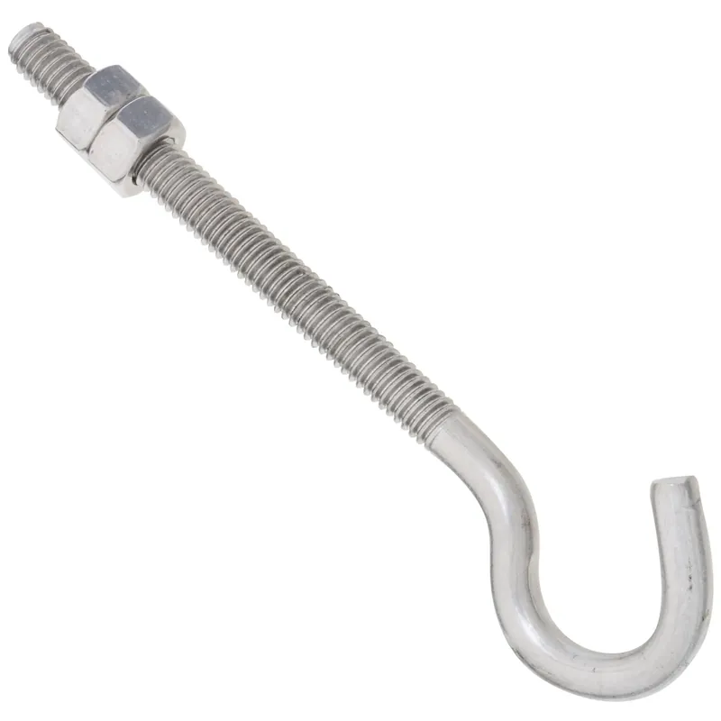 National Hardware Zinc-Plated Silver Stainless Steel 5 In. L Hook Bolt 115 Lb 1 Pk