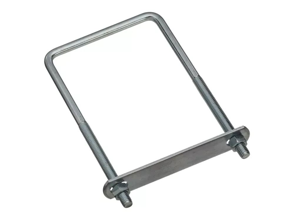 U Bolt With Plate & Hex Nuts, 677 Zinc, Square, 3/8 X 4 X 7 In.