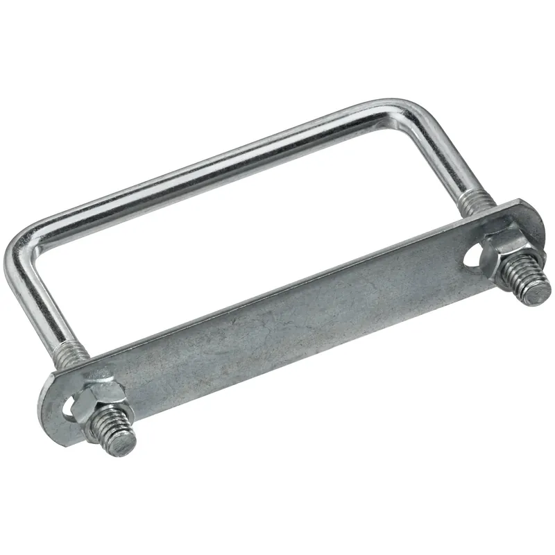 U Bolt With Plate & Hex Nuts, 673 Zinc, Square, 3/8 X 4 X 3 In.