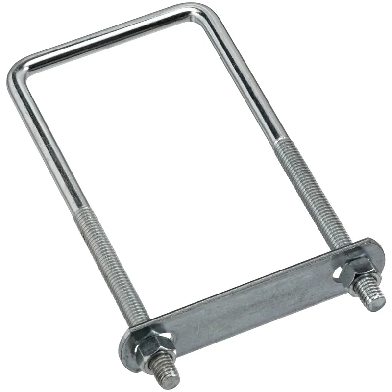 U Bolt With Plate & Hex Nuts, 657 Zinc, Square, 3/8 X 3 X 7 In.