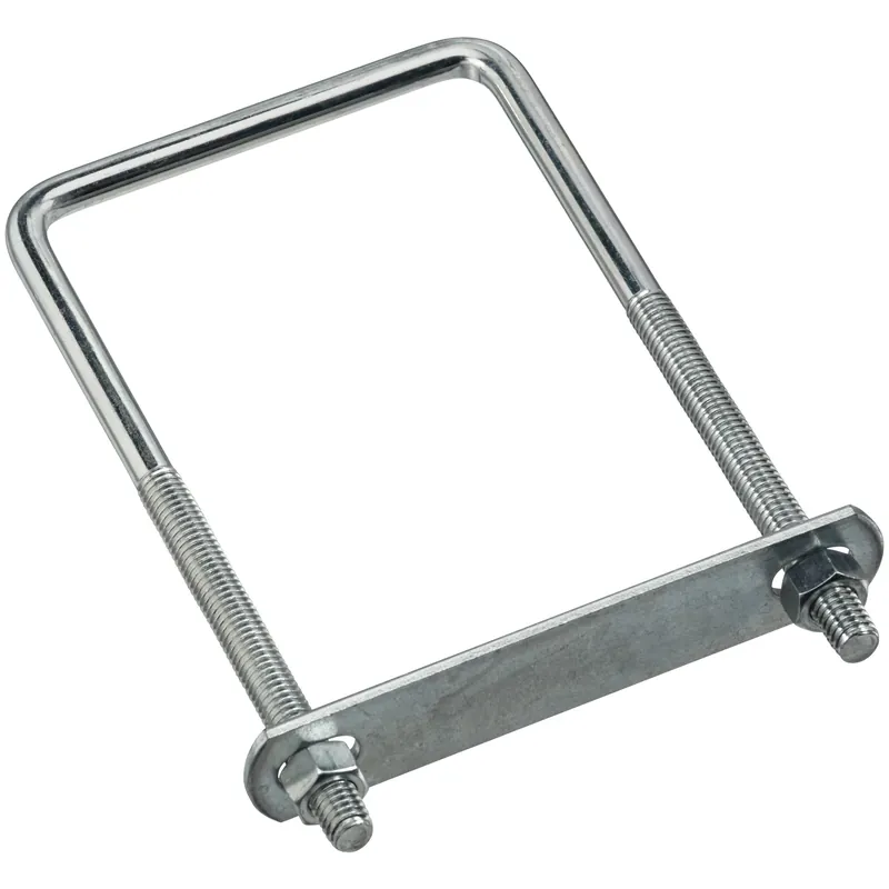 Square U-Bolt With Plate & Hex Nuts, Zinc, 3/8 X 3-5/8 X 7 In.