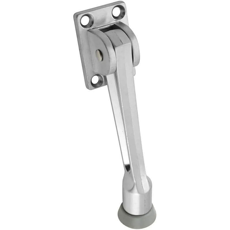 Doorstop, Kick-Down, Satin Chrome, 5 In.