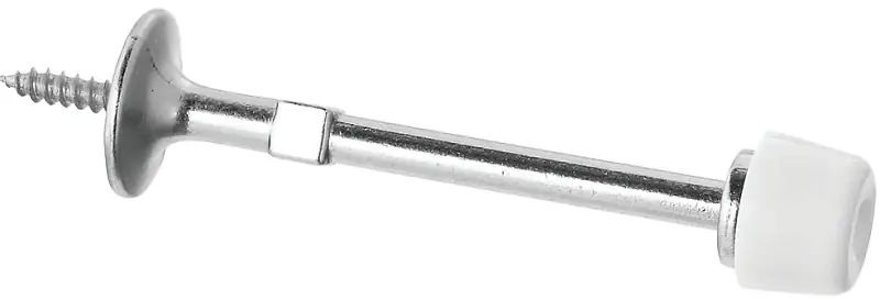 Door Stop, Rigid, Satin Nickel, 3 In.