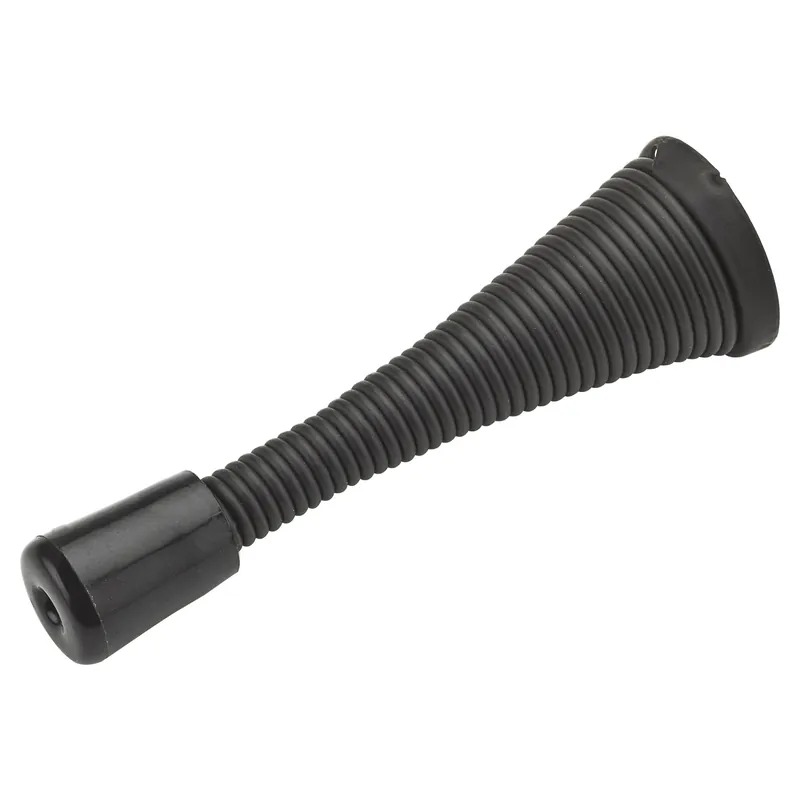 National Hardware 3 In. L Steel W/Rubber Tip Oil Rubbed Bronze Black Spring Door Stop Mounts To Wall