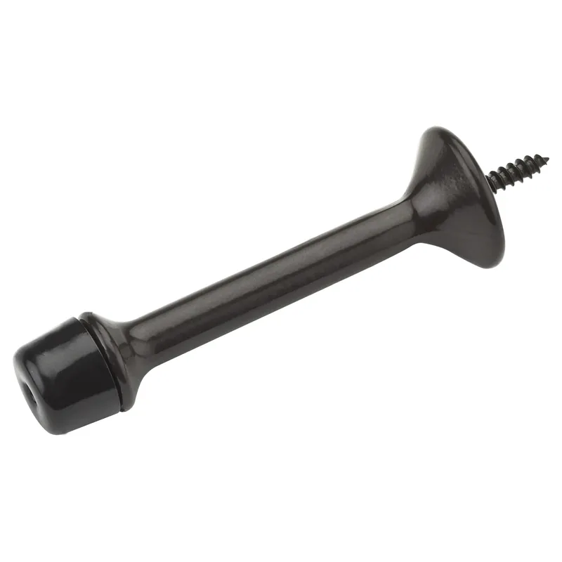 Doorstop, Wall-Mount, Rigid, Heavy-Duty, Oil-Rubbed Bronze, 3 In.