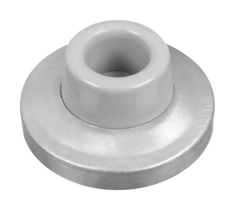 Doorstop, Wall-Mount, Large Base, Chrome